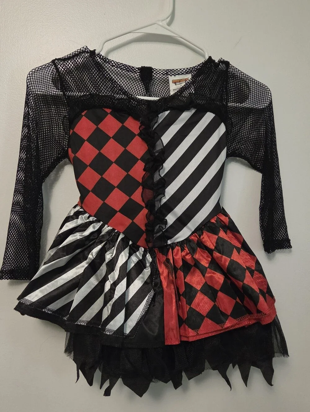 Joyfy Girls Clown Costume Small Black Red Evil Jester Goth Halloween